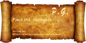 Paulini Gyöngyi névjegykártya